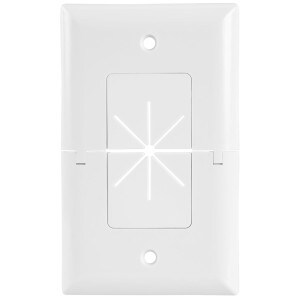 DataComm 45-0017-WH Split Plate with Flexible Opening - White